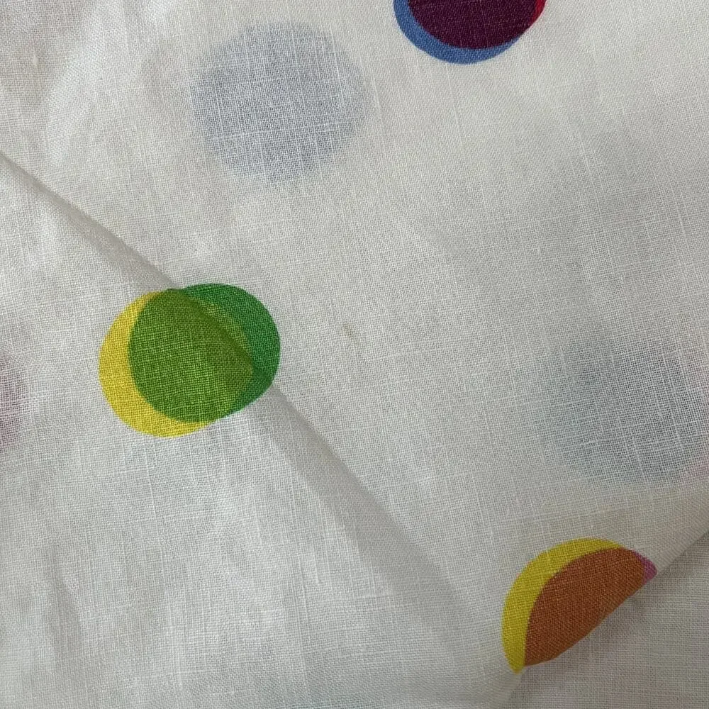 IKEA 100% Linen Rainbow Polka Dot 79x39.5 Duvet Cover and Pillowcase